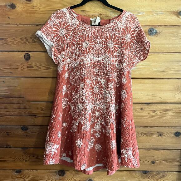 Free People Women’s Pinwheel Open-Back Mini Dress Coral XS - Picture 3 of 8